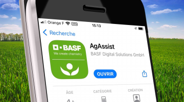 Ecran de téléchargement de l'application AgAssist de BASF